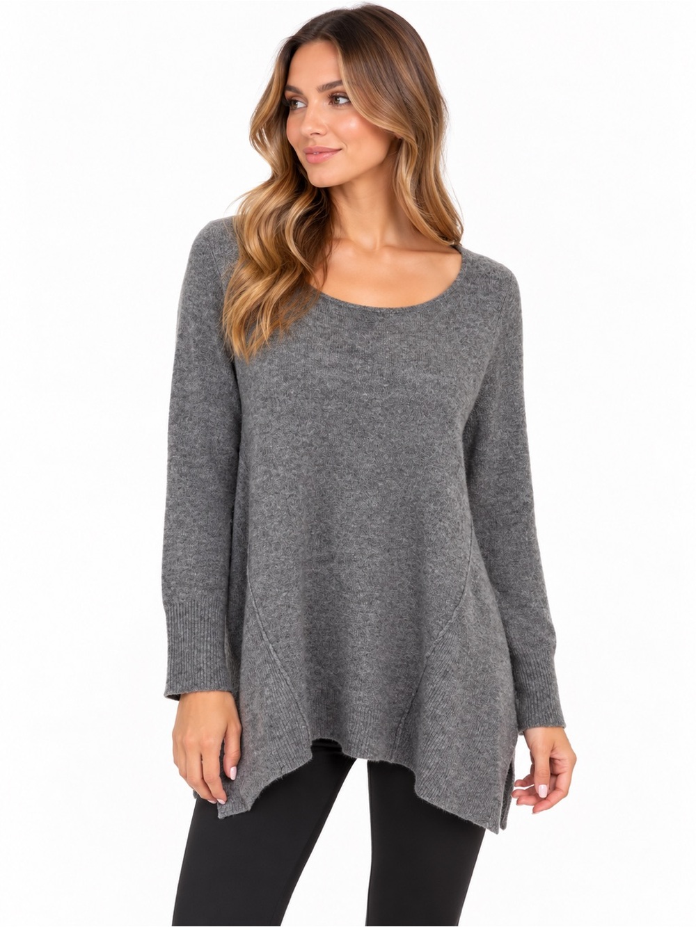Saks Fifth Avenue 100% Cashmere Sweater Size M grey